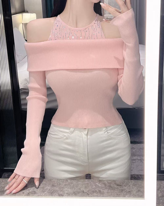 MS51010 Crystal off shoulder top