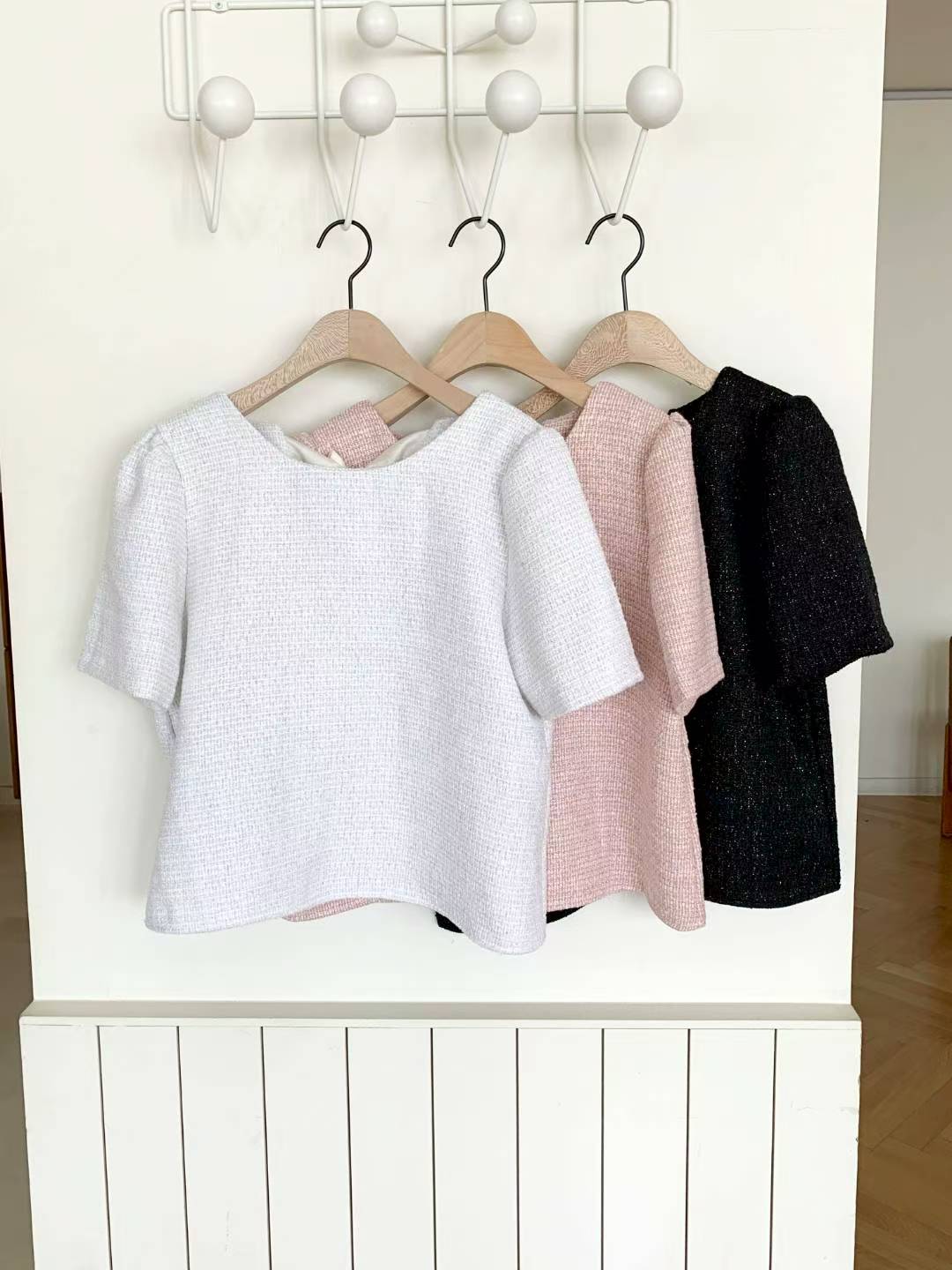 MS51052 Tweed ribbon top