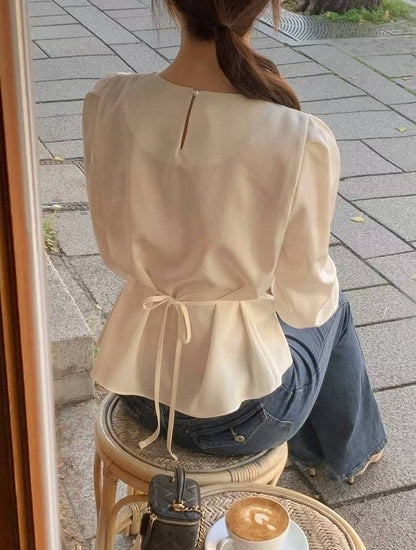 MS50953 Classic tie ribbon blouse