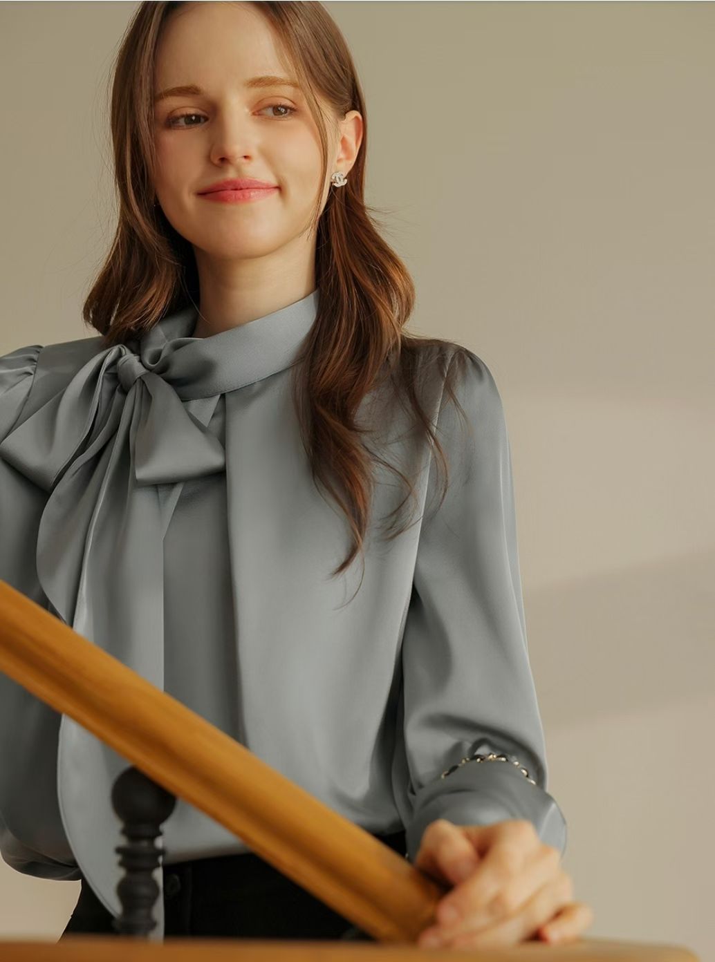 MS60232 Gladys satin silk blouse