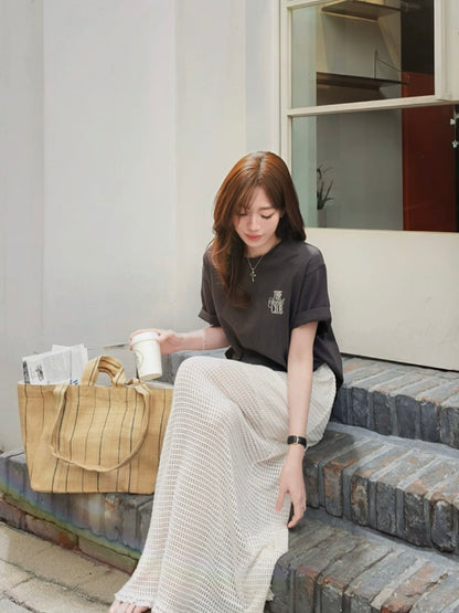 MS60422 Simple word boyfriend tee