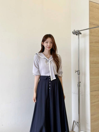 MS51024 Pudding button skirt