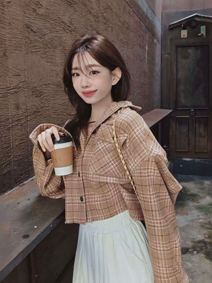 MS51080 British checked blouse outer