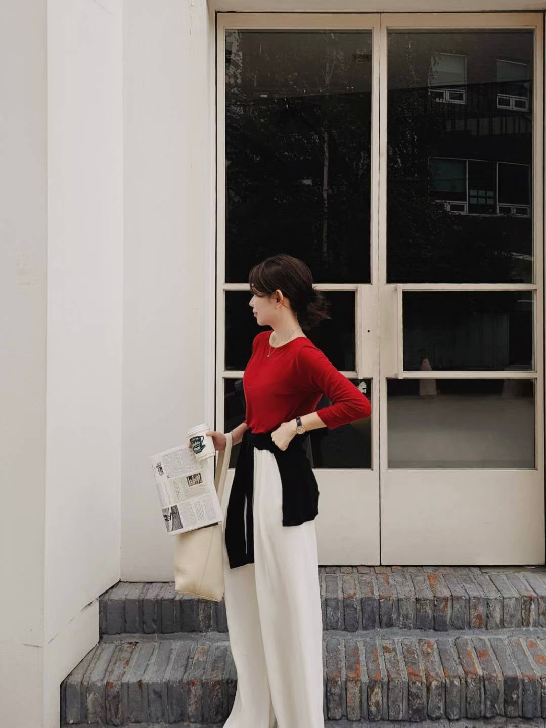 MS50945 Wool tencel blended jersey tee