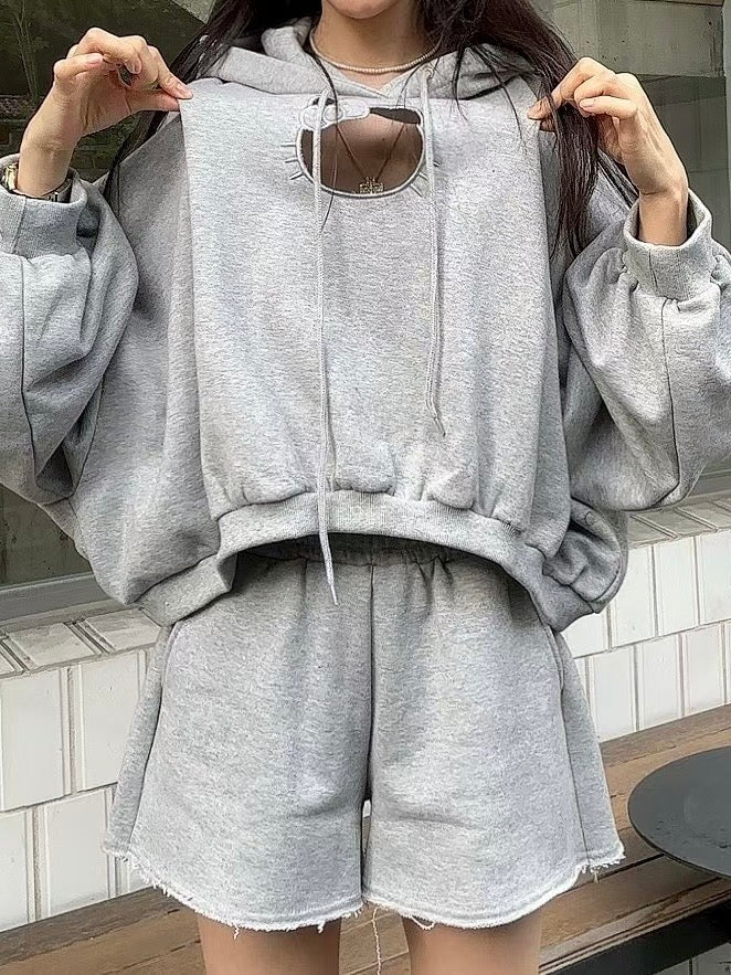 MS51037 Kitty ribbon hoodie