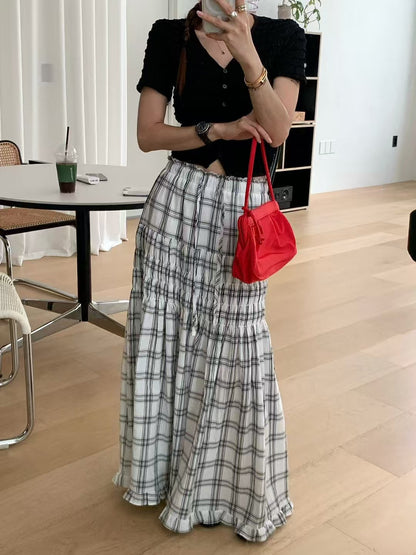 MS60616 Lattice maxi skirt