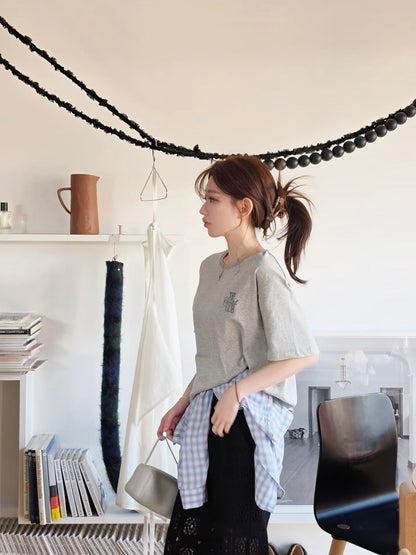MS60422 Simple word boyfriend tee