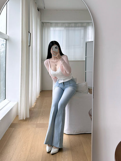 MS60507 Airy light crop cardigan