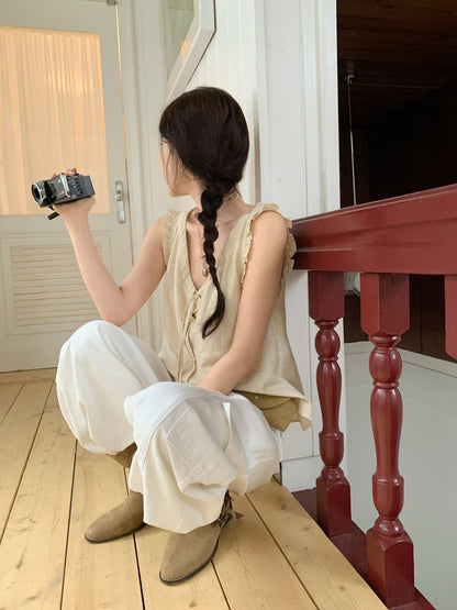 MS60457 Frill sleeveless top