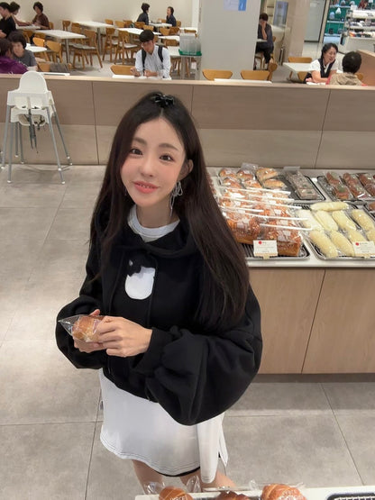 MS51037 Kitty ribbon hoodie