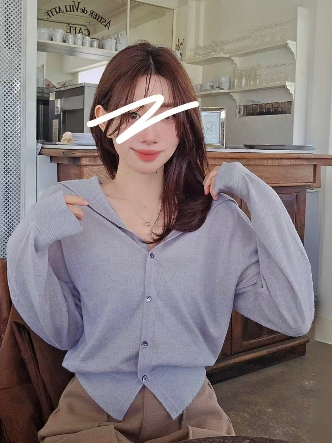 MS51111 Alpaca dual way cardigan