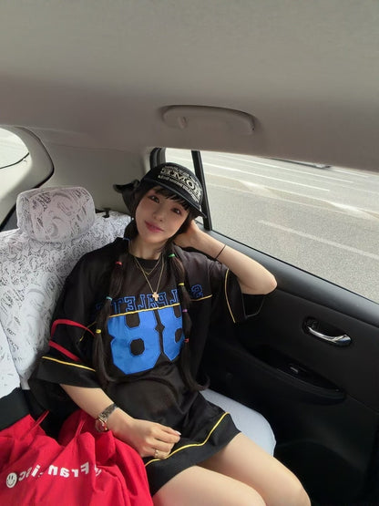 MS60534 Baseball style oversized tee