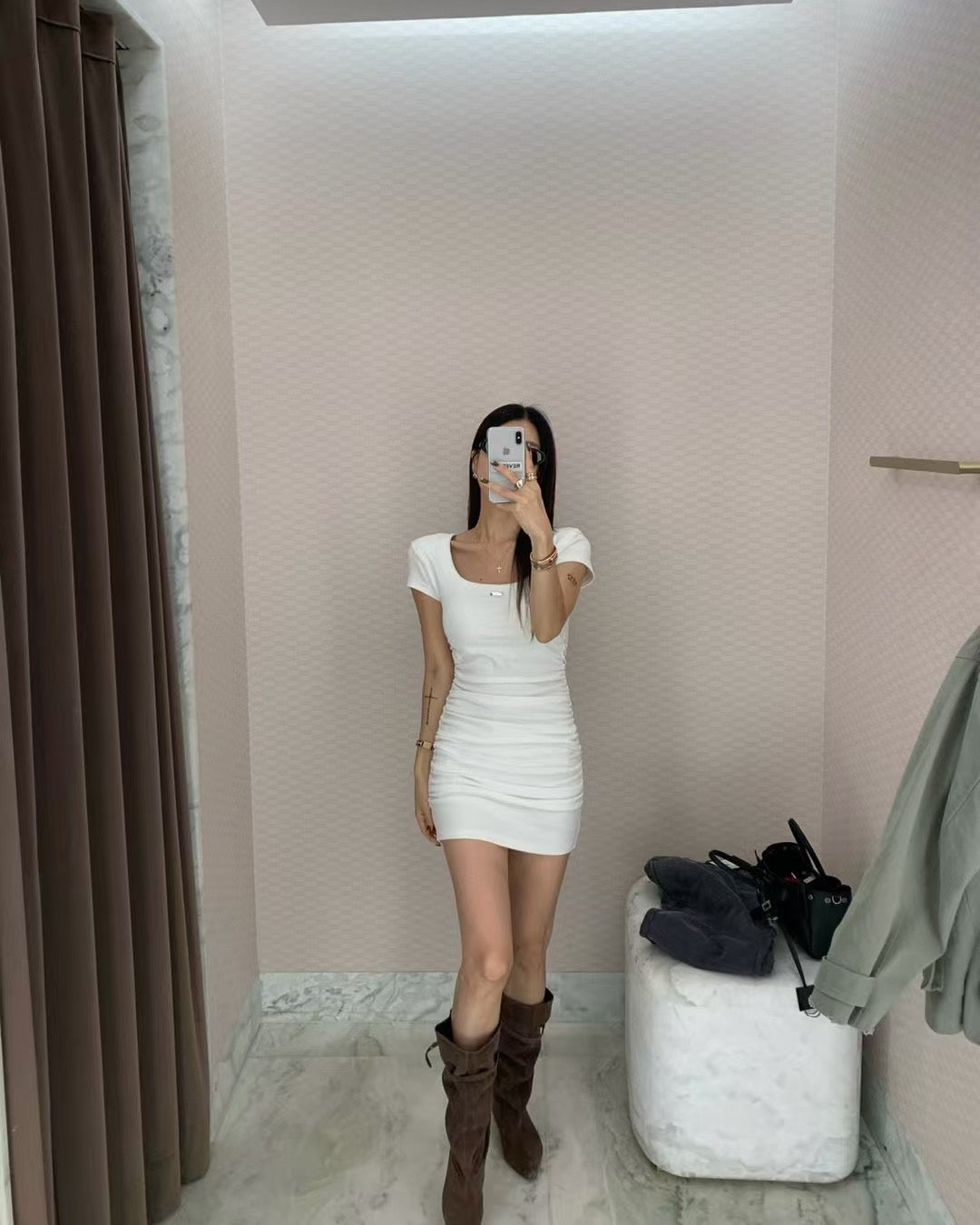MS51008 Logo fitted dress