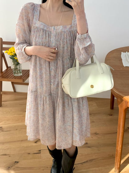 MS60258 Soft bloom midi dress