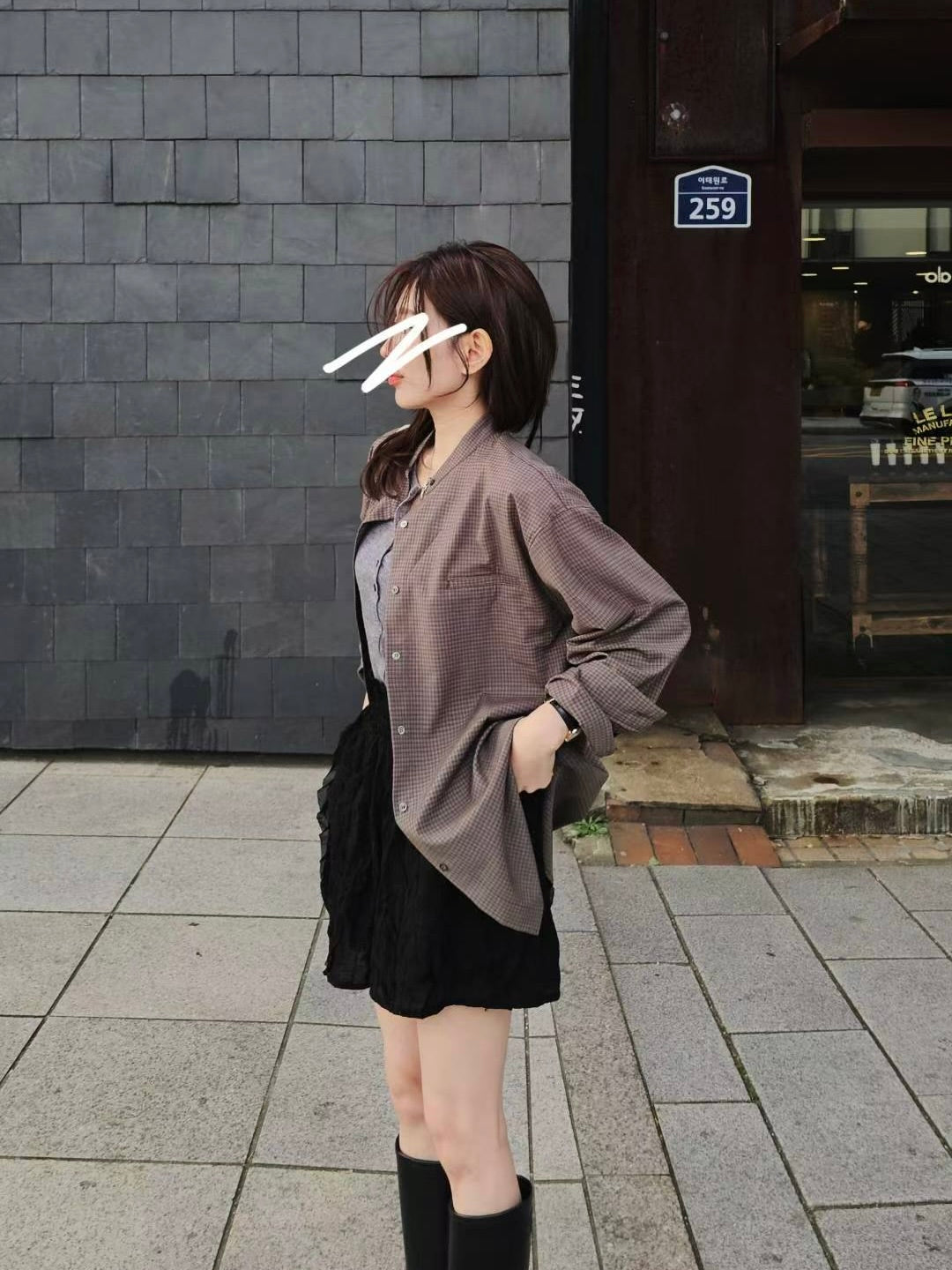 MS51118 Theresa checked blouse