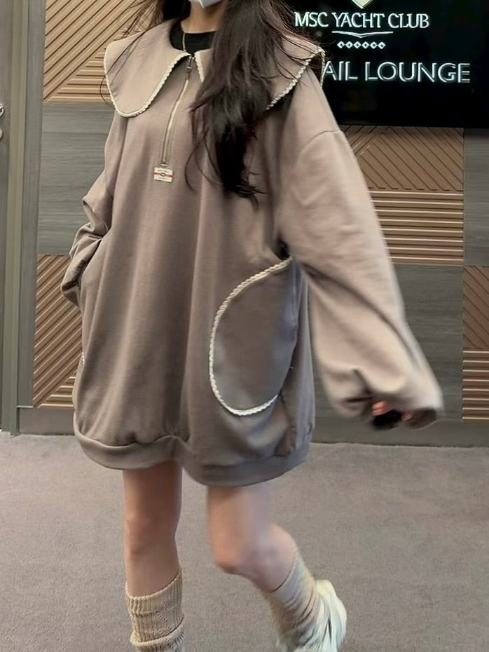 MS60225 Moon curve collar dress