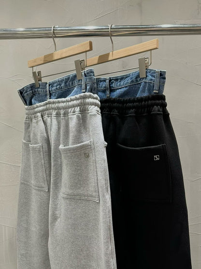 MS60328 Layered denim waist sweatpants