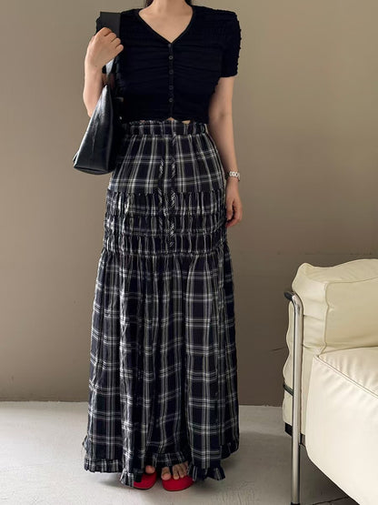 MS60616 Lattice maxi skirt