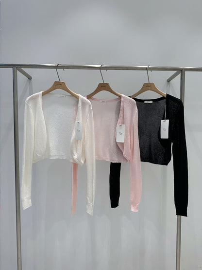 MS60507 Airy light crop cardigan