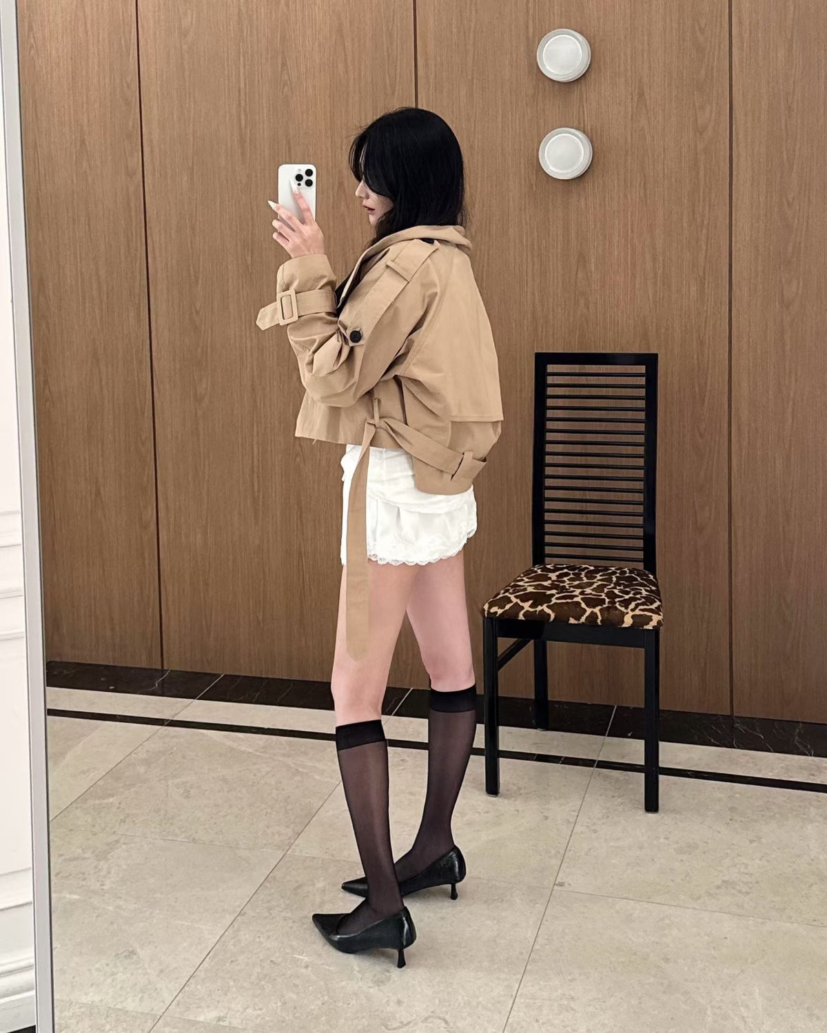 MS60927 Cropped trench coat