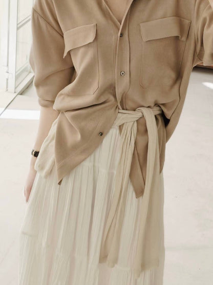 MS51003 Gentle suede effect blouse