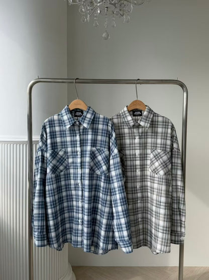 MS60432 Logo checked blouse