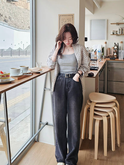 MS60331 Straight cut denim pants