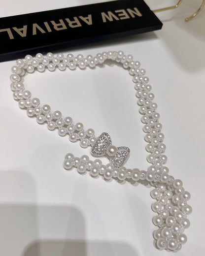 MS51206 Pearl ribbon peplum top