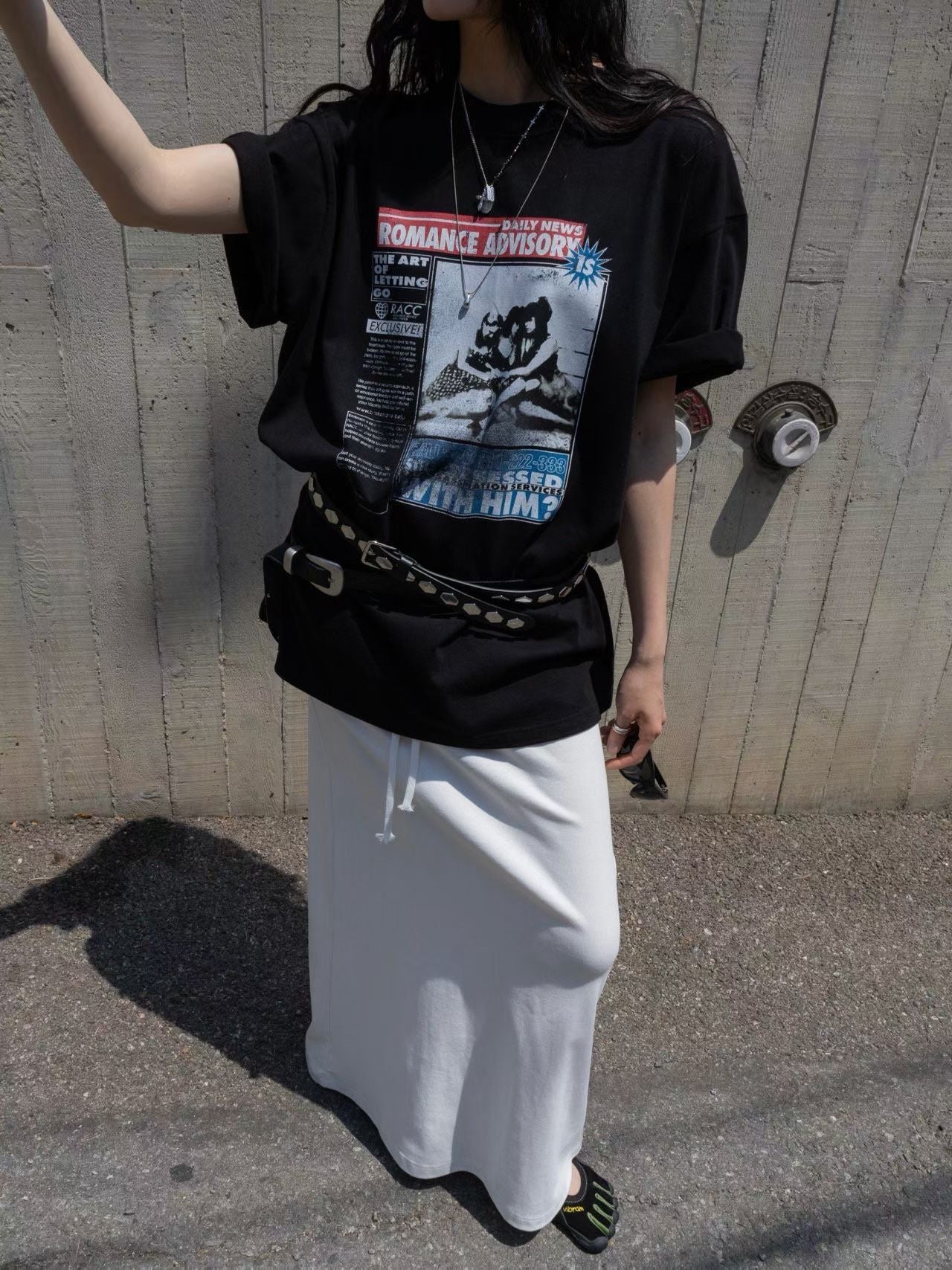 MS60521 Newspaper graphic tshirt