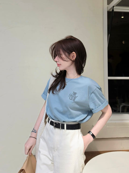MS60422 Simple word boyfriend tee