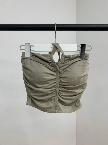 MS60417 Contour ruched halter top