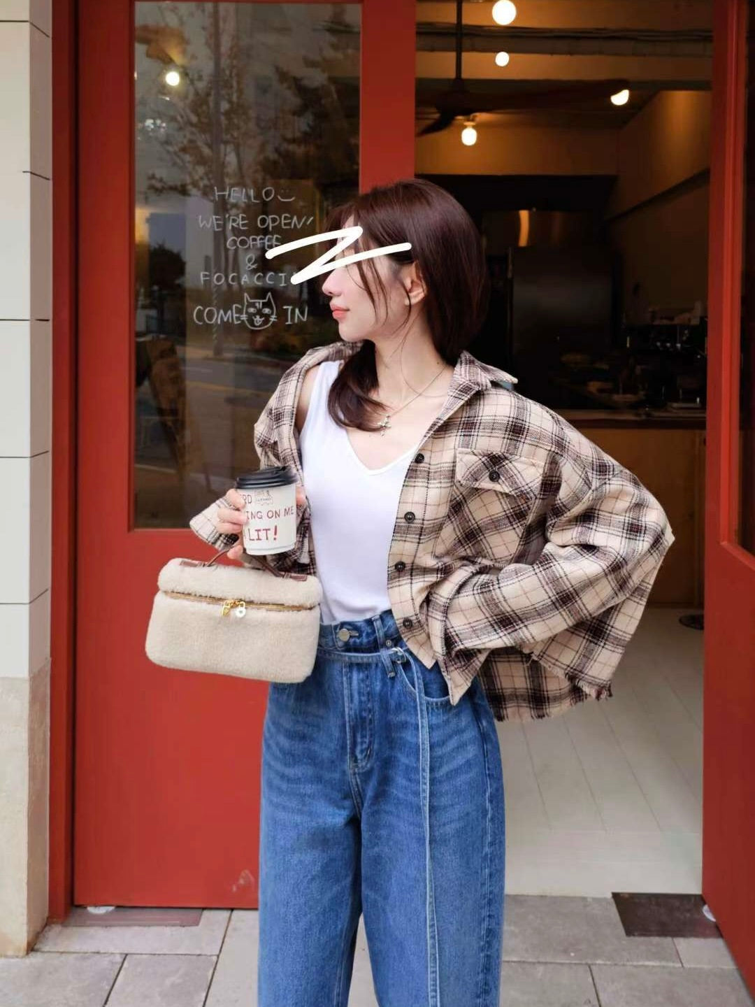 MS51080 British checked blouse outer