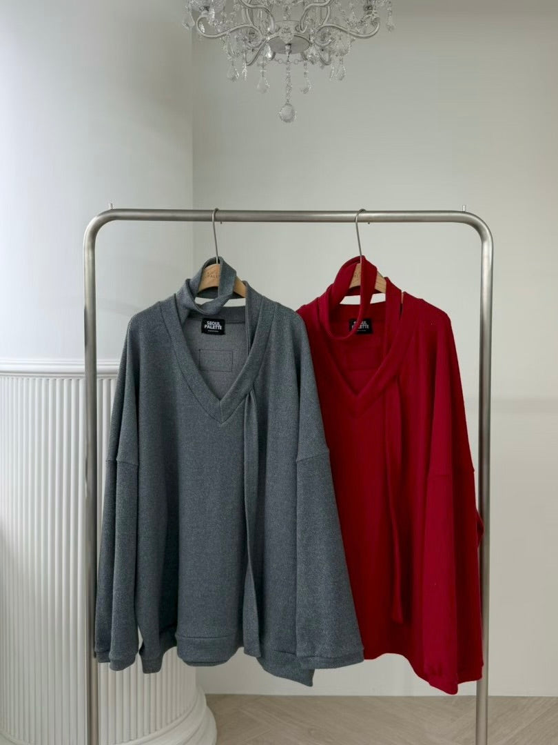 MS51216 Scarf knit top