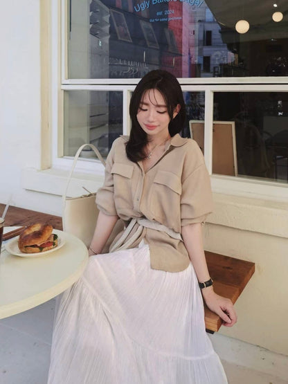 MS51003 Gentle suede effect blouse