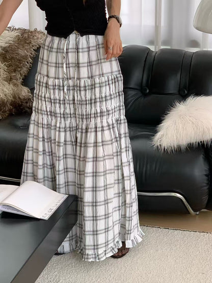 MS60616 Lattice maxi skirt