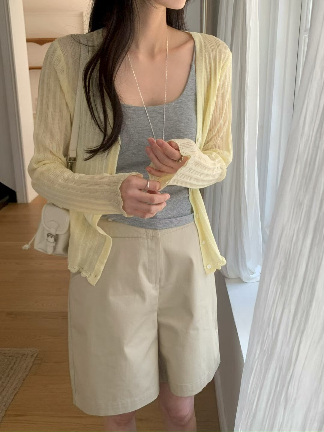 MS60442 Soft veil knit cardigan