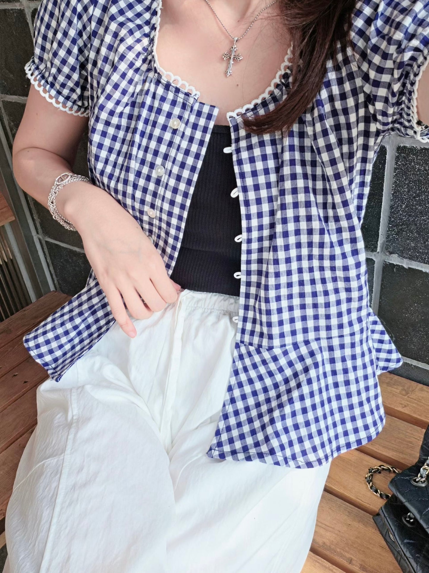 MS60702 Luxe checked blouse