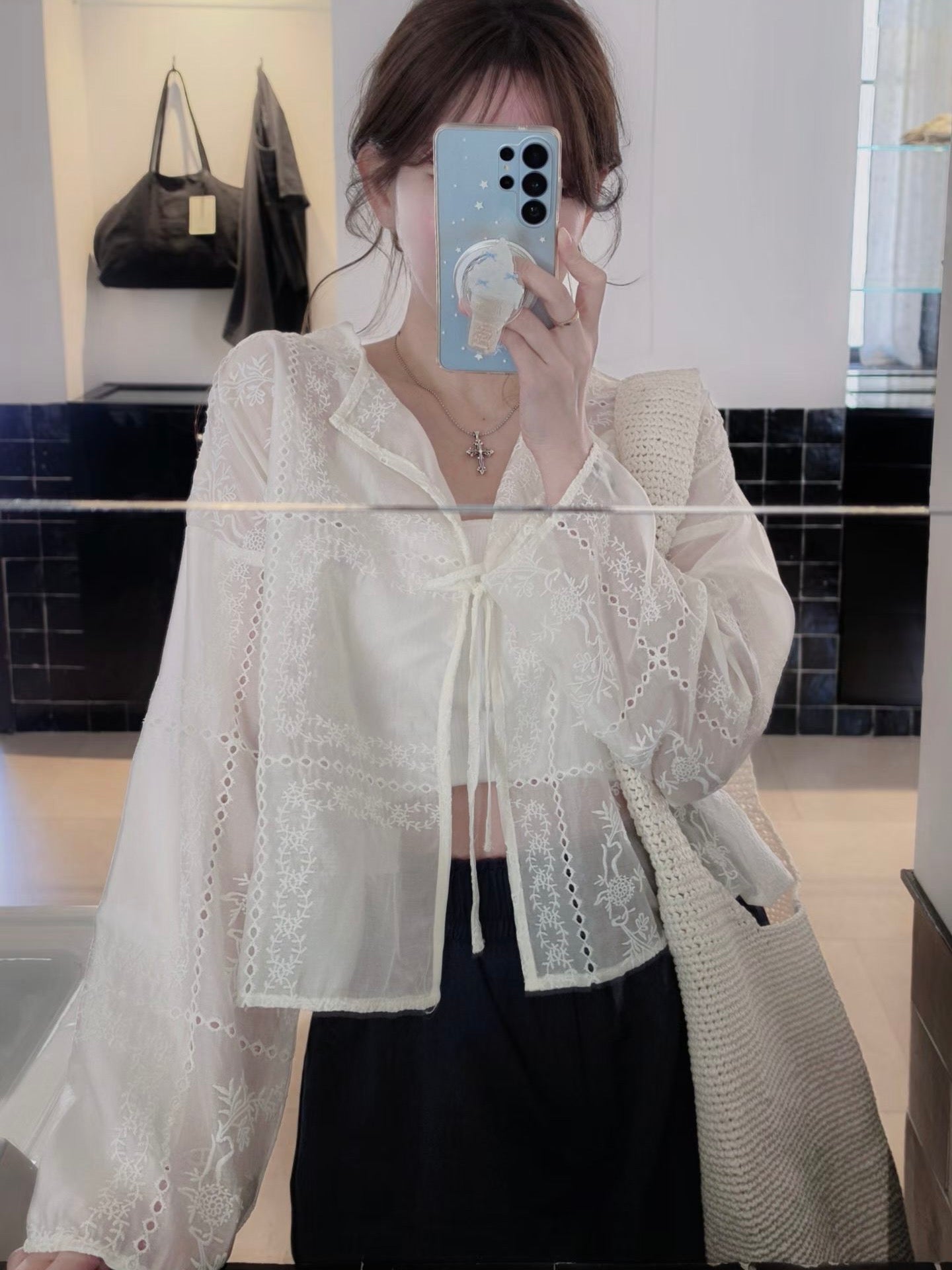 MS60637 Premium embroidery lace cardigan