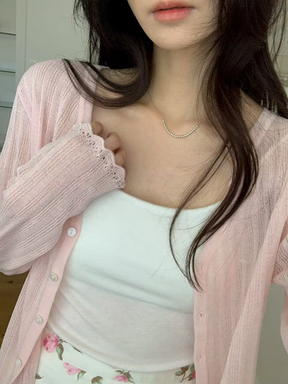 MS60442 Soft veil knit cardigan
