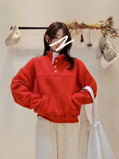 MS51241 Mix color fleece sweater