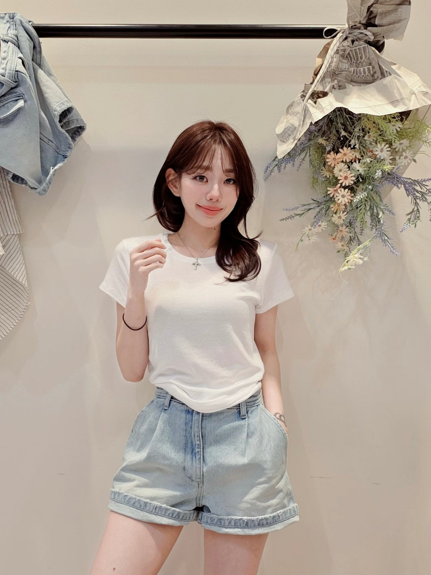 MS60511 Cooling denim shorts