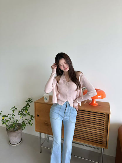 MS60334 Soft lace twin knit set