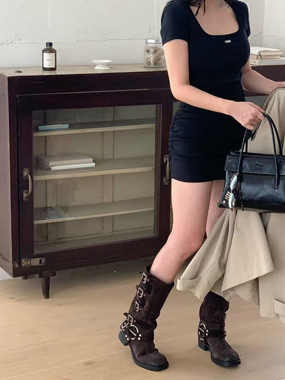 MS51008 Logo fitted dress