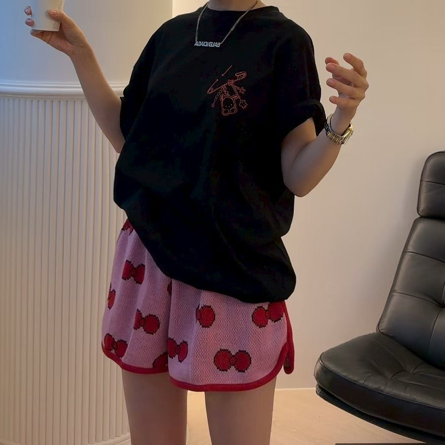 MS51072 Knit drawstring shorts