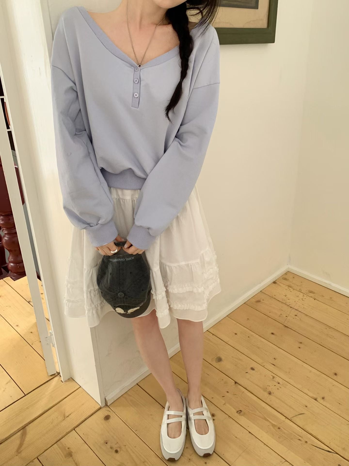 MS60456 Fion button long sleeve top