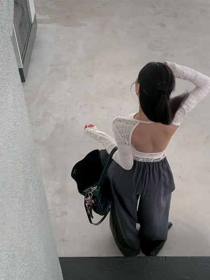 MS60808 Luna lace open back top