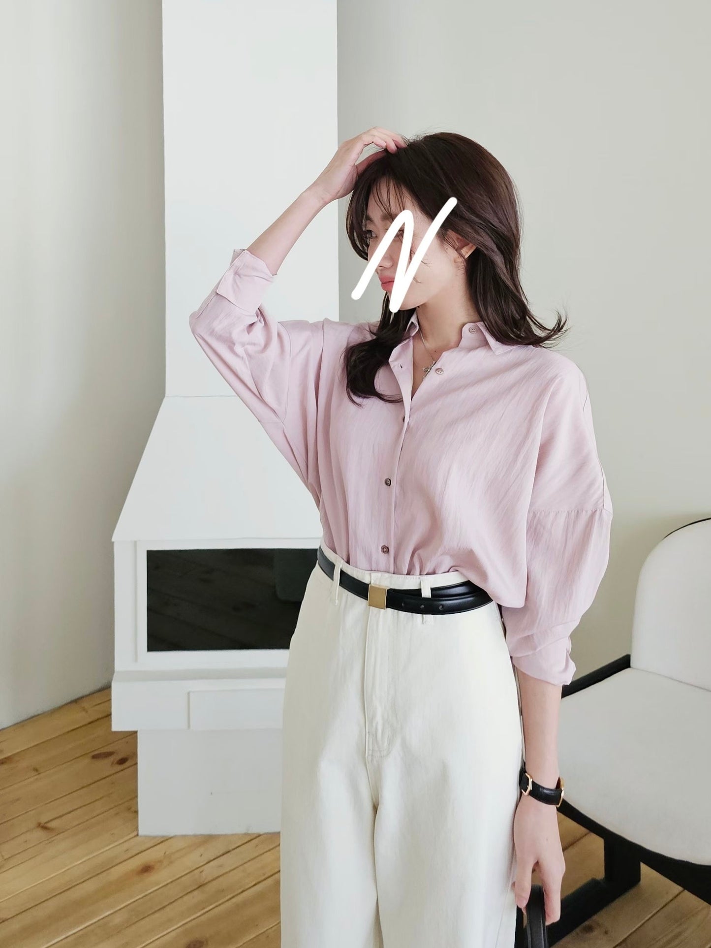 MS60218 Mono color blouse