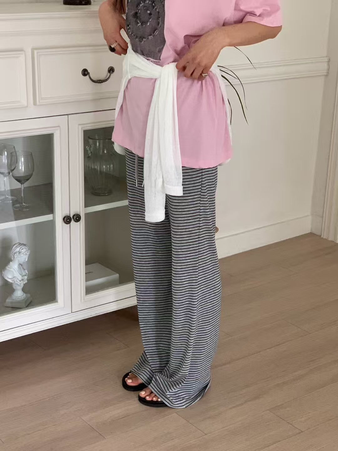 MS60724 Comfort lazy stripes trousers