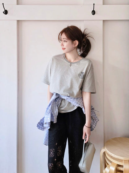 MS60422 Simple word boyfriend tee