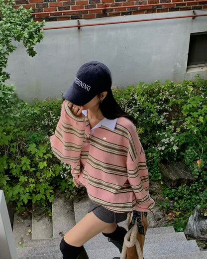 MS51107 Candy fur stripes top